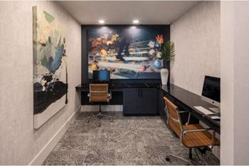 Resident business center with wi-fi & printing access